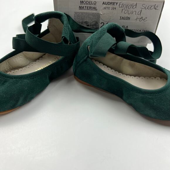 Belle Chiara Audrey Green Sueded Ballet Flats - Picture 4 of 11